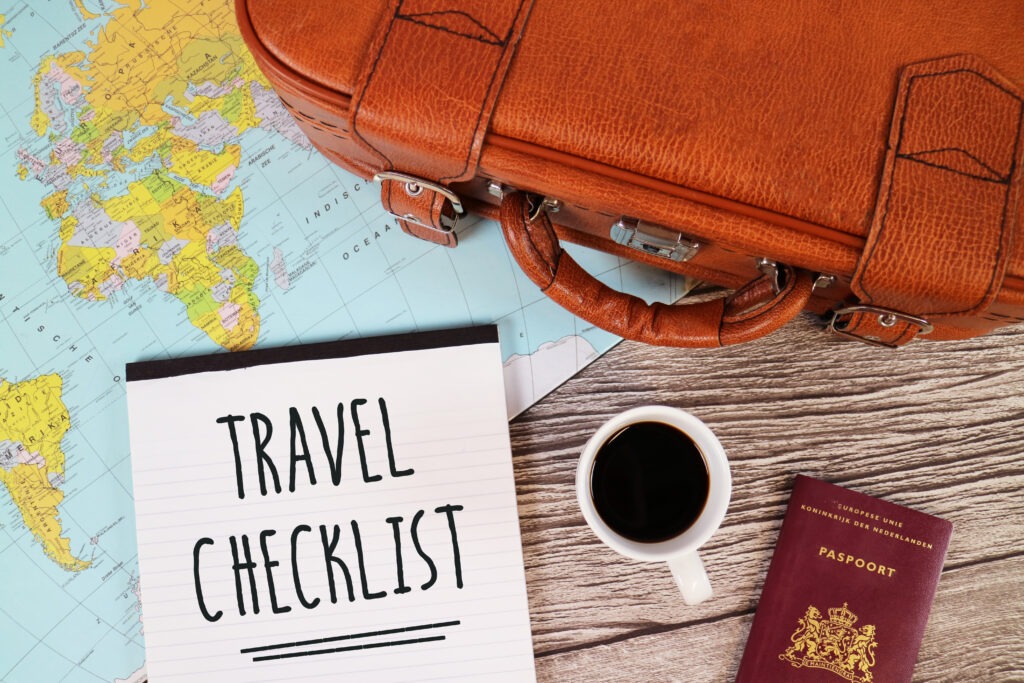 Travel Checklist Suitcase World Map